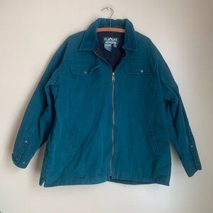 Vintage Elkmont Outfitters Men's Heavy Canvas Jacket  Green Zip Coat size xLarge